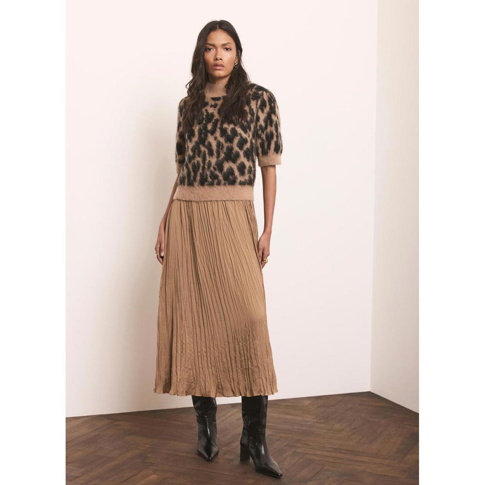 Mint Velvet Brown Leopard Print Layered Detail